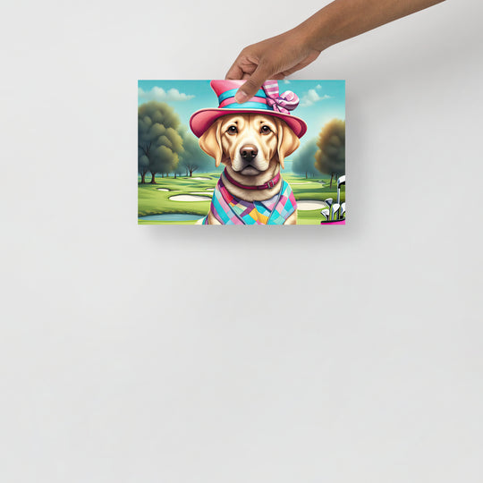 Poster-Labrador Retriever Golfer V9