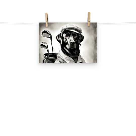 Poster-Labrador Retriever Golfer V11