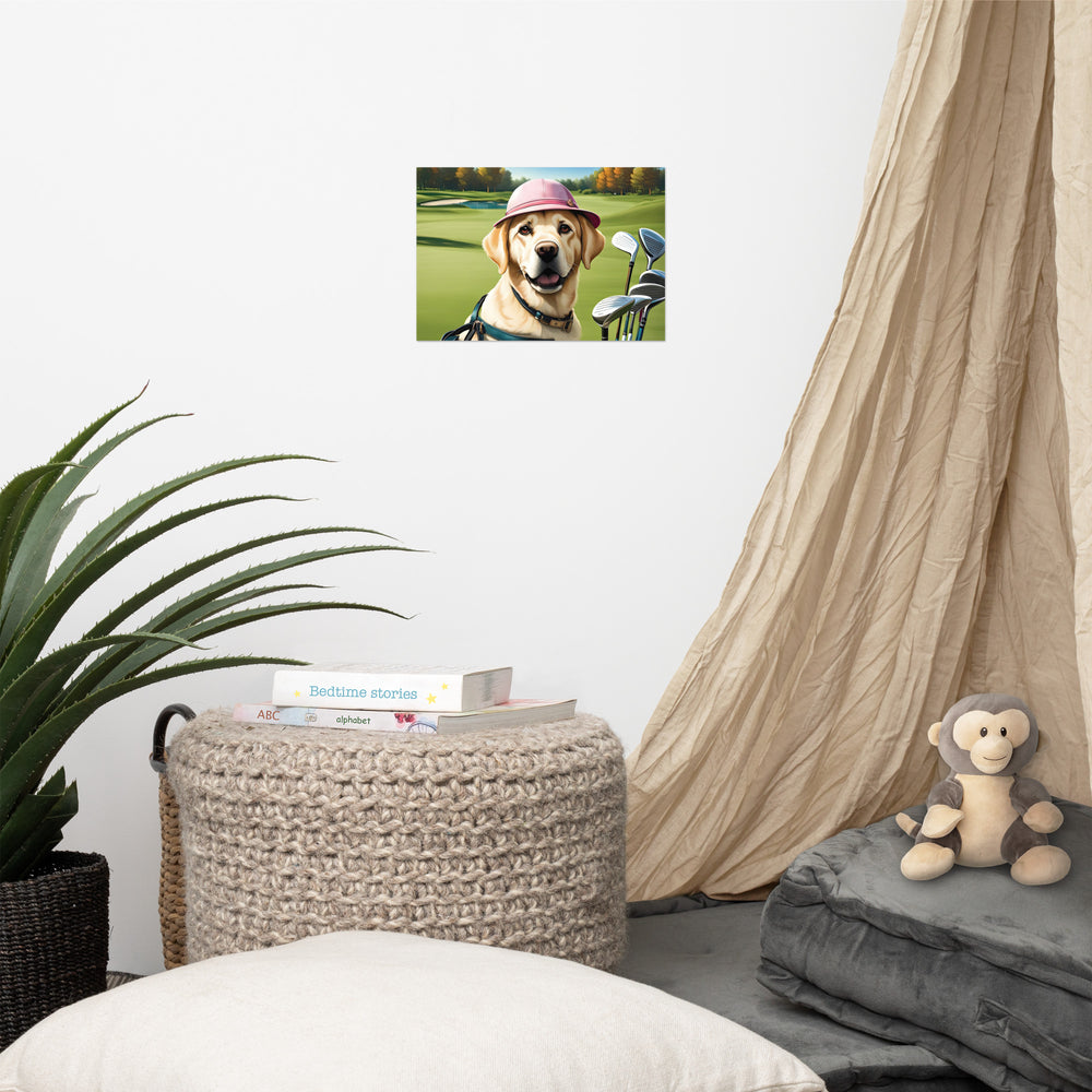 Poster-Labrador Retriever Golfer V19