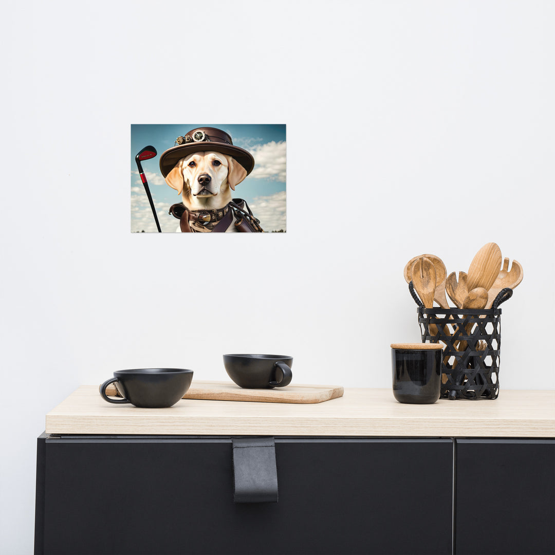 Poster-Labrador Retriever Golfer V20