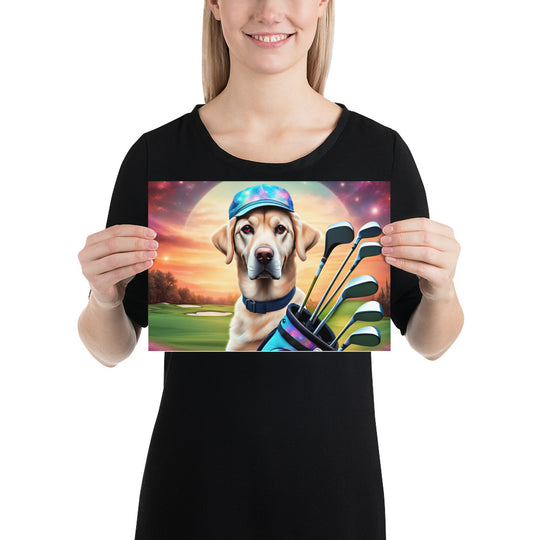 Poster-Labrador Retriever Golfer V13