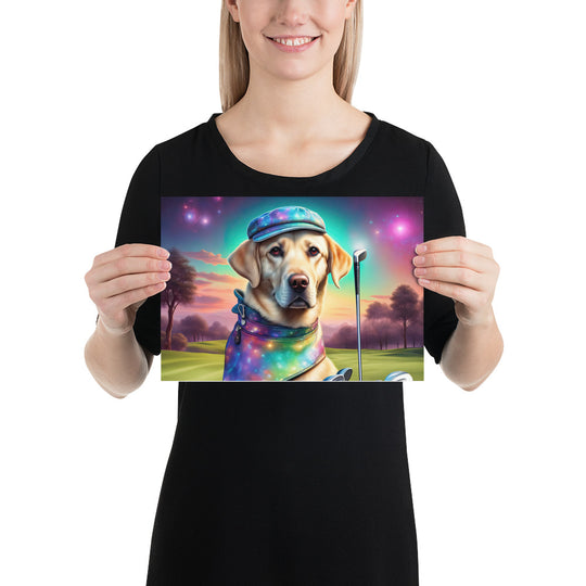 Poster-Labrador Retriever Golfer V21