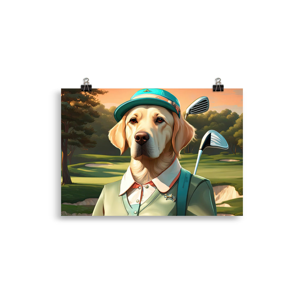 Poster-Labrador Retriever Golfer V14