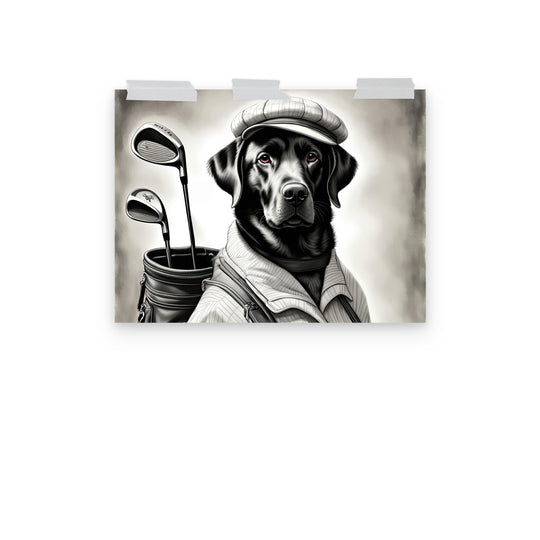 Poster-Labrador Retriever Golfer V11