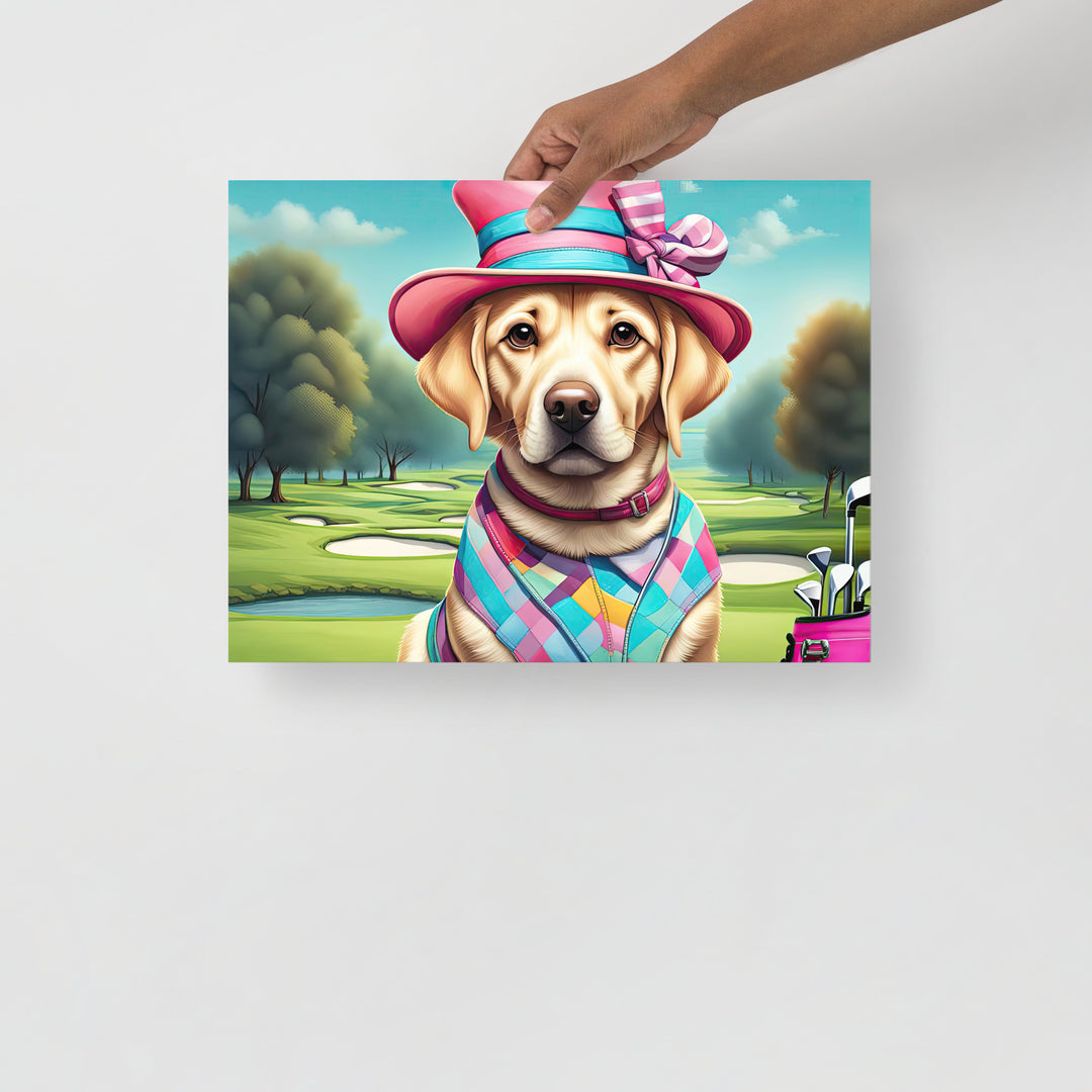 Poster-Labrador Retriever Golfer V9