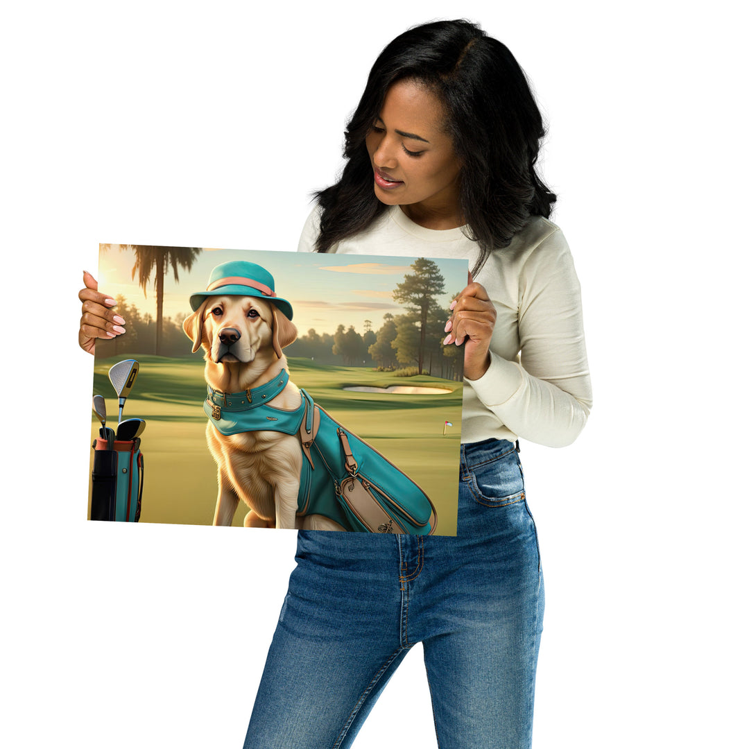 Poster-Labrador Retriever Golfer V12