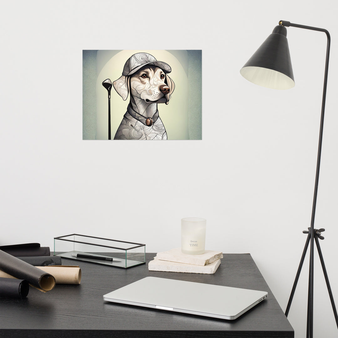 Poster-Labrador Retriever Golfer V22