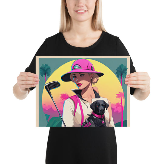 Poster-Labrador Retriever Golfer V2