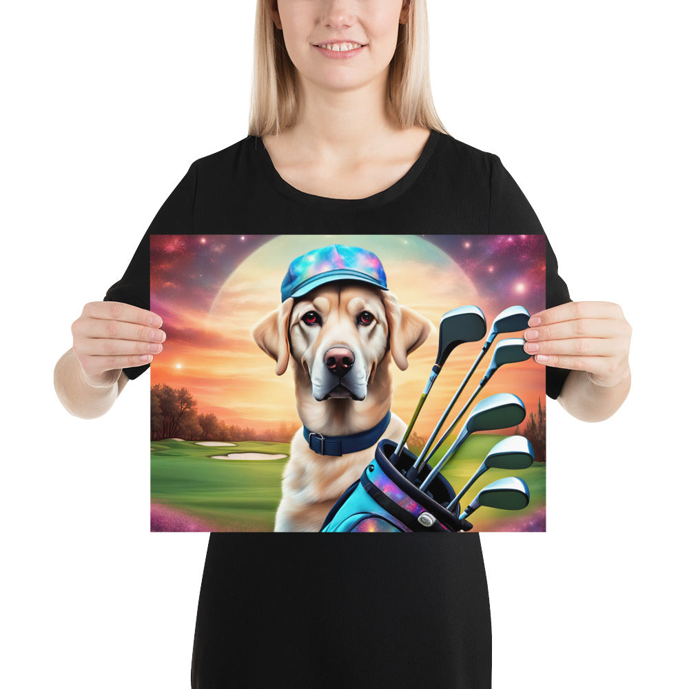 Poster-Labrador Retriever Golfer V13