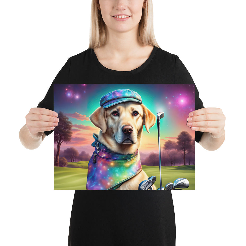 Poster-Labrador Retriever Golfer V21