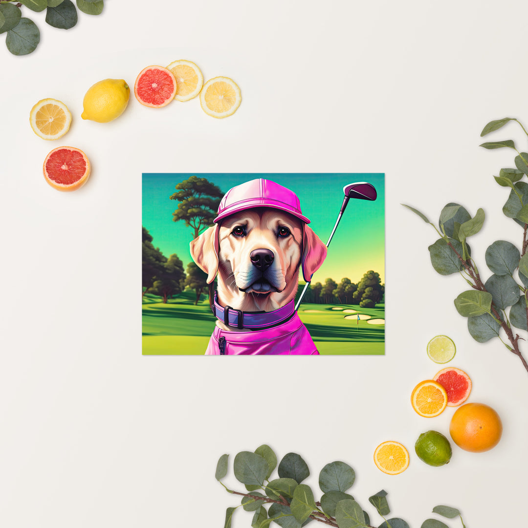 Poster-Labrador Retriever Golfer V16