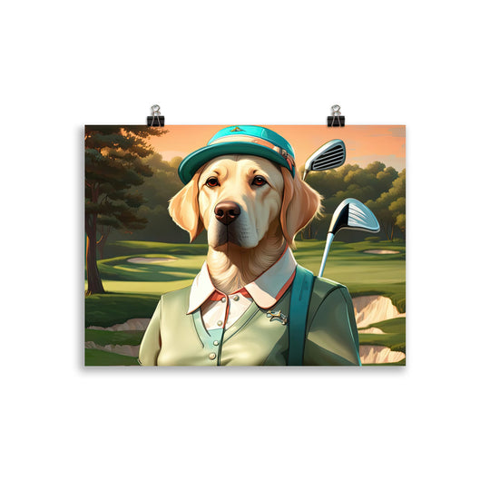 Poster-Labrador Retriever Golfer V14