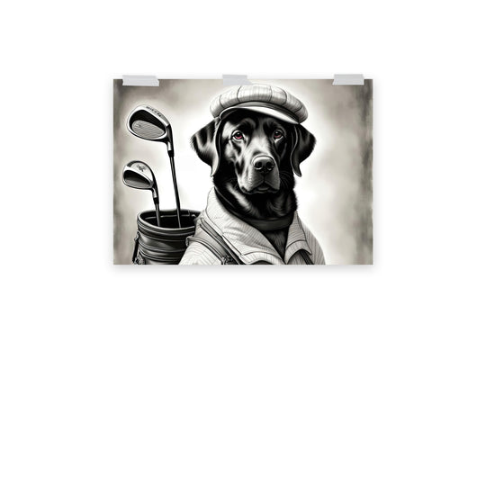 Poster-Labrador Retriever Golfer V11