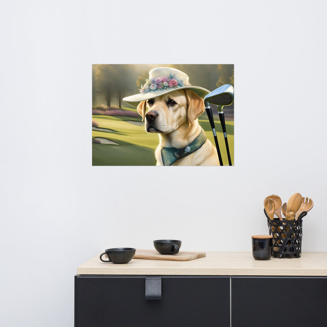 Poster-Labrador Retriever Golfer V5