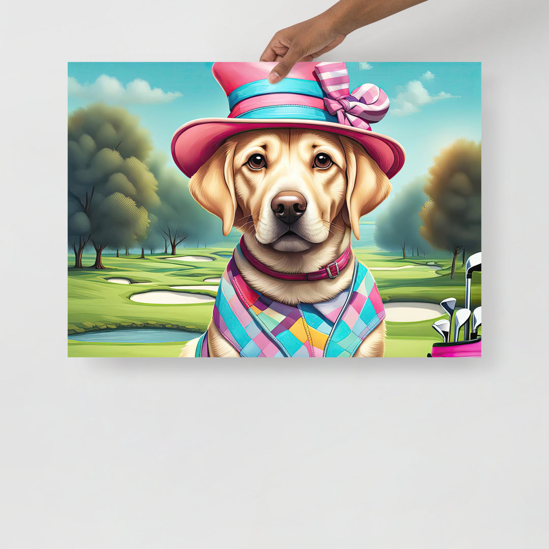 Poster-Labrador Retriever Golfer V9