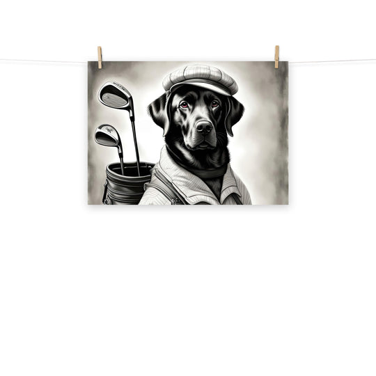 Poster-Labrador Retriever Golfer V11