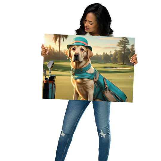 Poster-Labrador Retriever Golfer V12