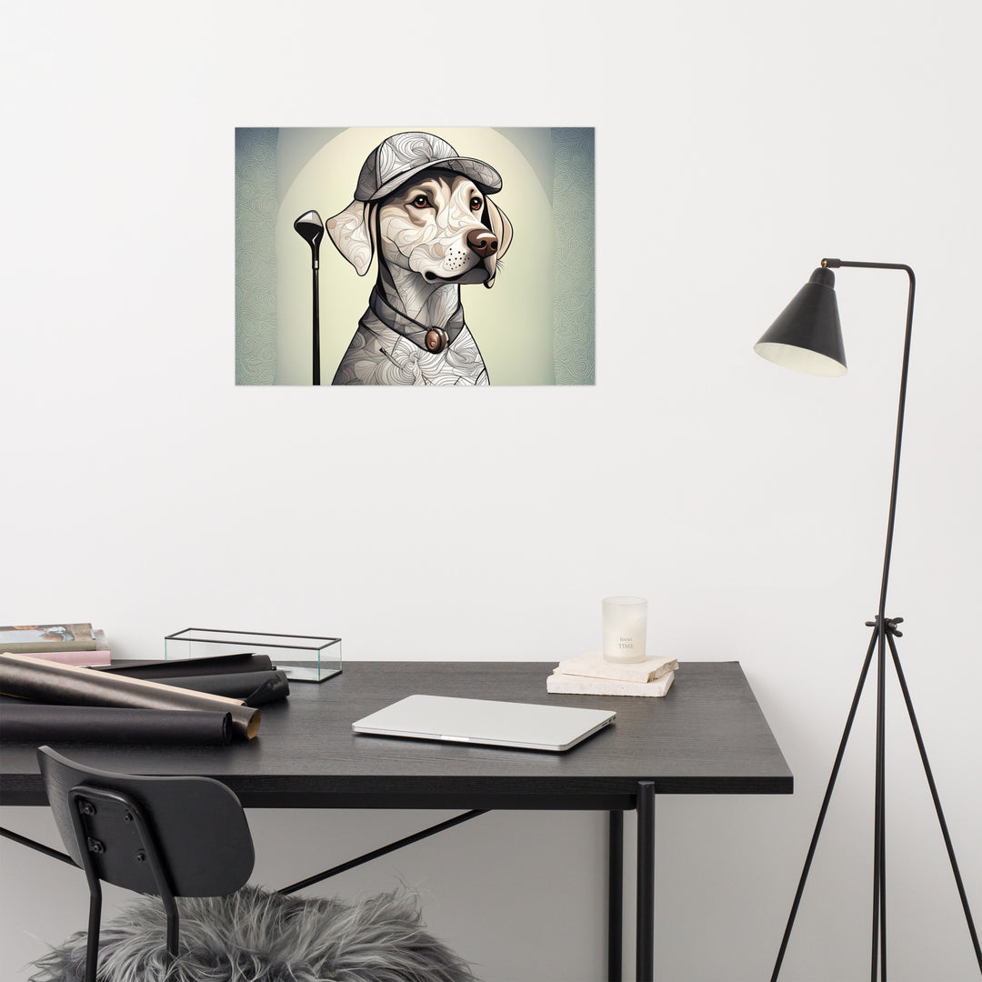 Poster-Labrador Retriever Golfer V22