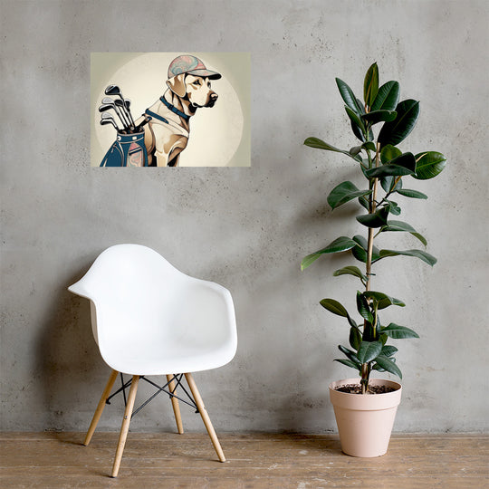 Poster-Labrador Retriever Golfer