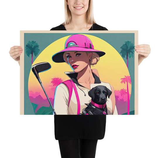 Poster-Labrador Retriever Golfer V2