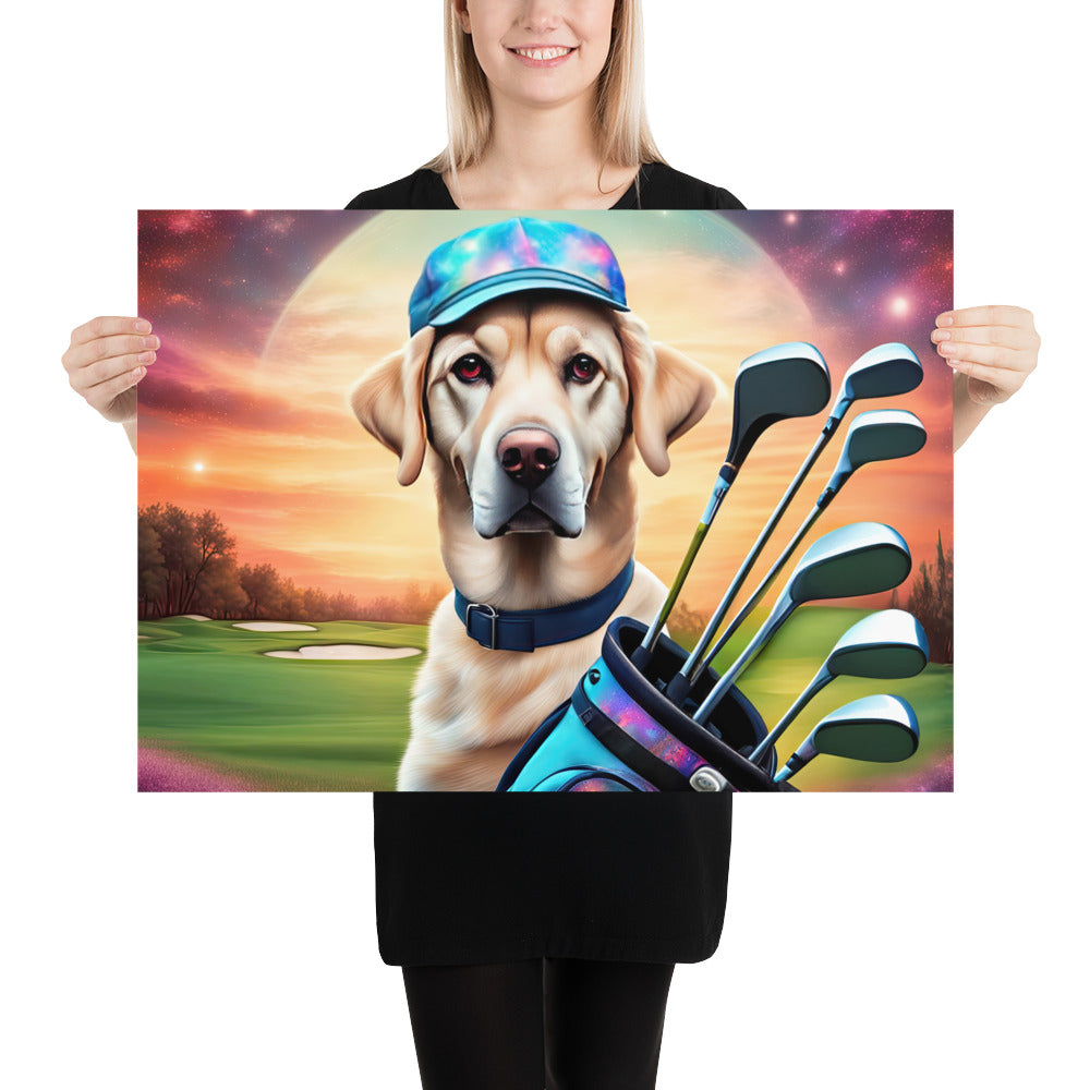 Poster-Labrador Retriever Golfer V13