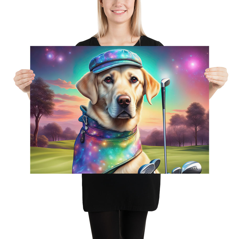 Poster-Labrador Retriever Golfer V21