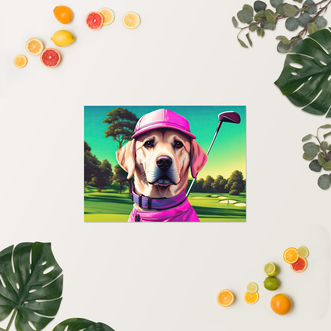 Poster-Labrador Retriever Golfer V16