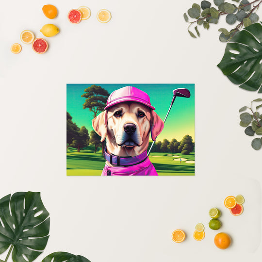 Poster-Labrador Retriever Golfer V16