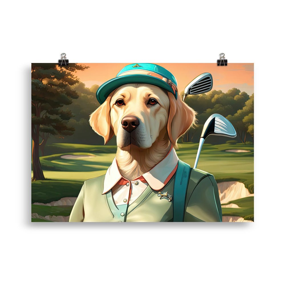 Poster-Labrador Retriever Golfer V14