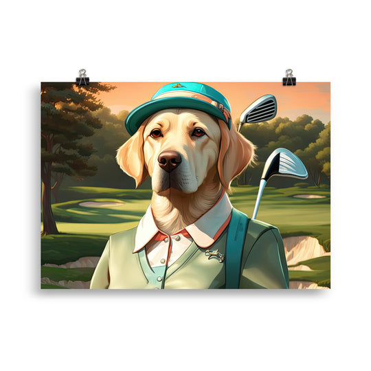 Poster-Labrador Retriever Golfer V14