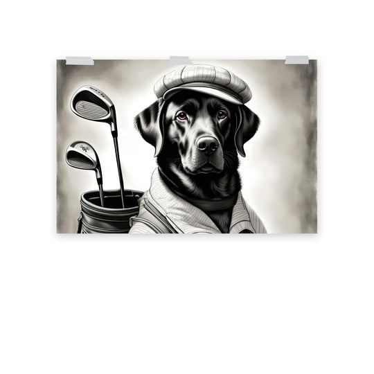 Poster-Labrador Retriever Golfer V11