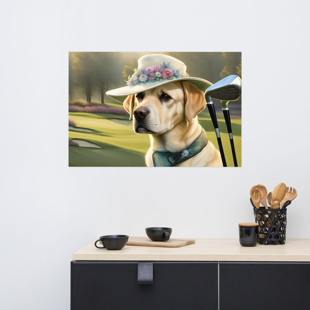 Poster-Labrador Retriever Golfer V5