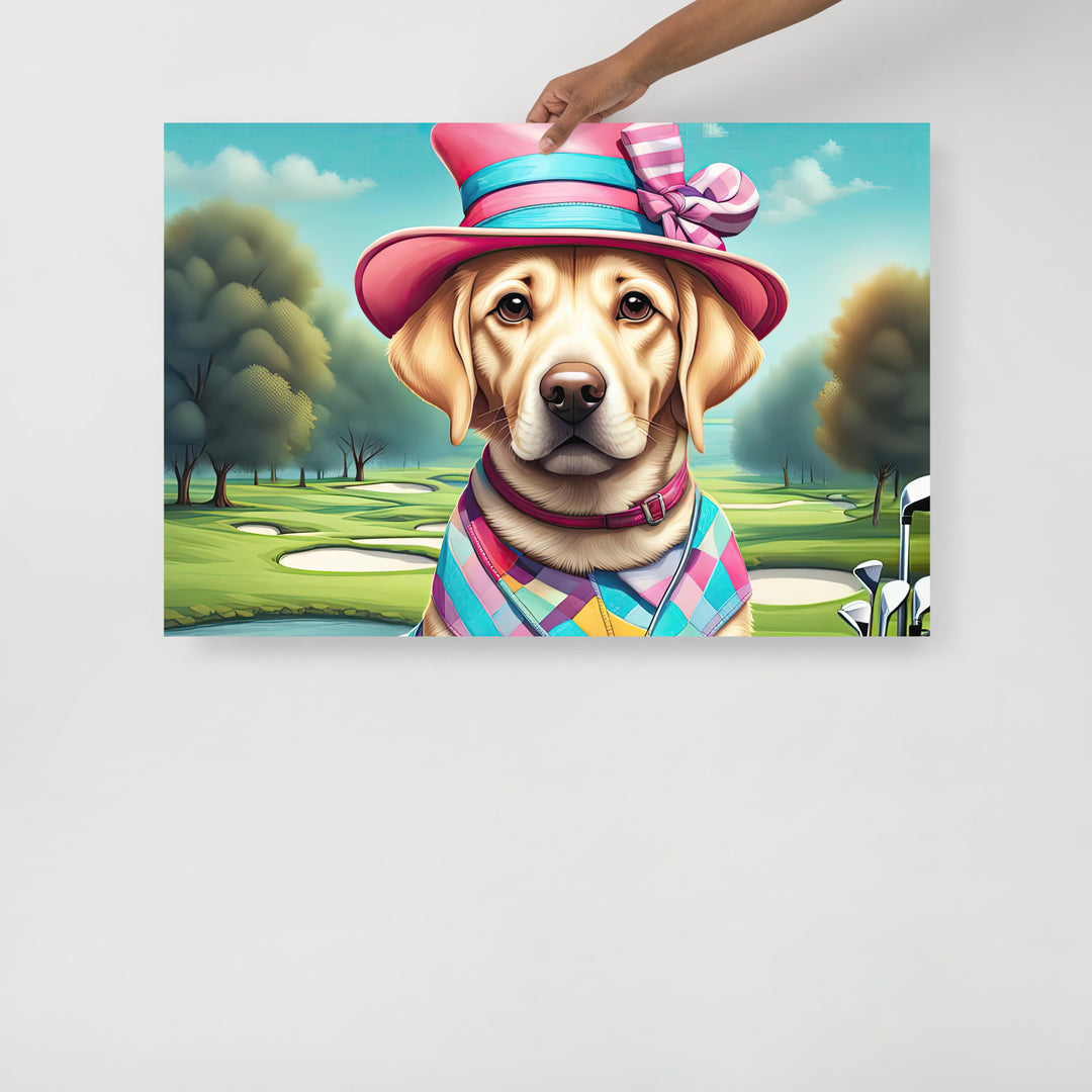 Poster-Labrador Retriever Golfer V9