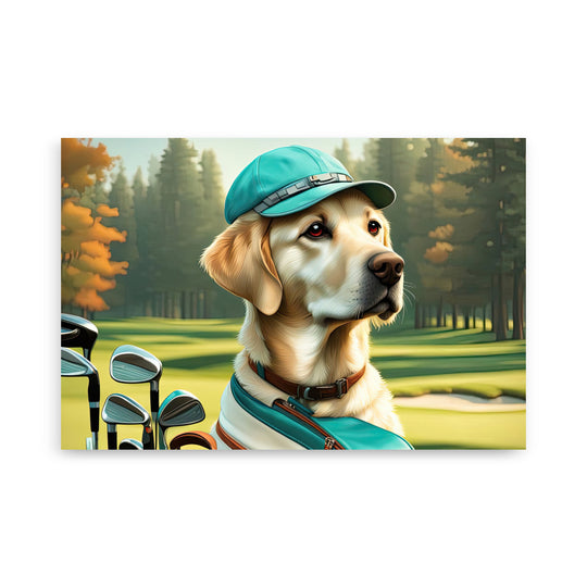 Poster-Labrador Retriever Golfer V10