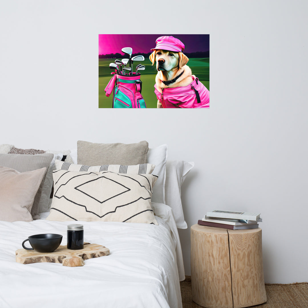 Poster-Labrador Retriever Golfer V17