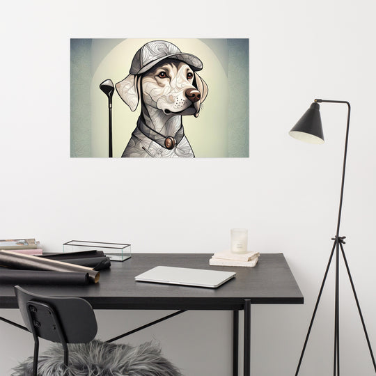 Poster-Labrador Retriever Golfer V22