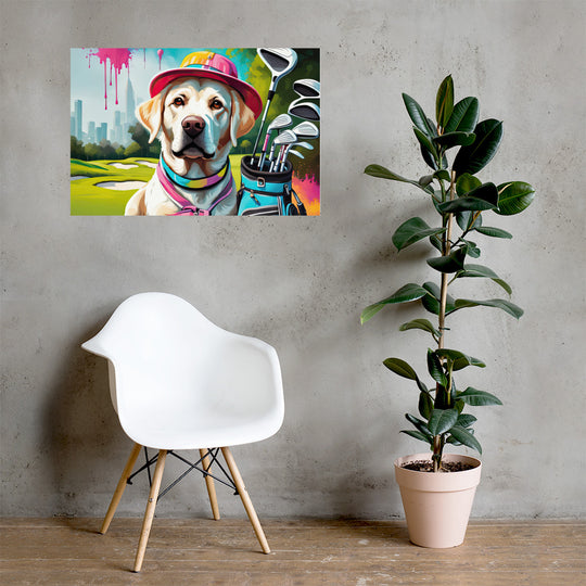 Poster-Labrador Retriever Golfer V15