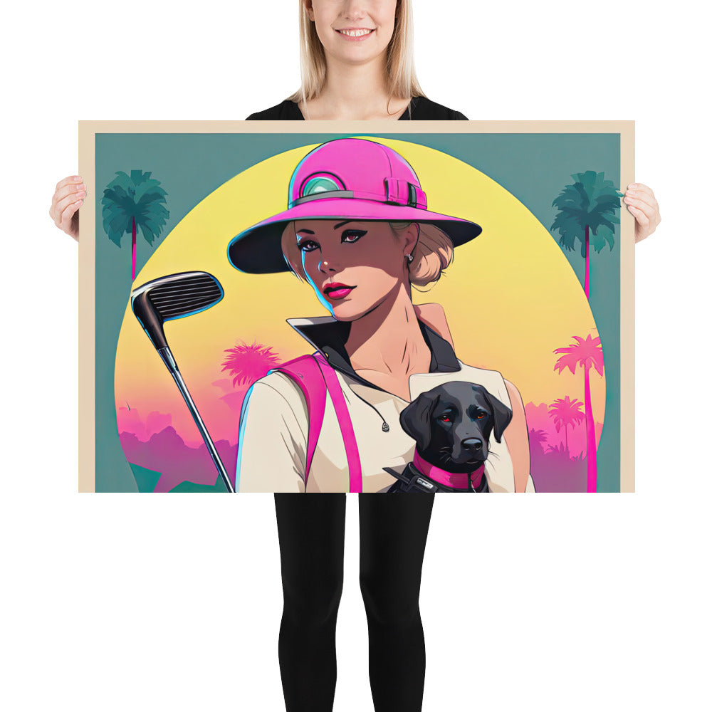 Poster-Labrador Retriever Golfer V2