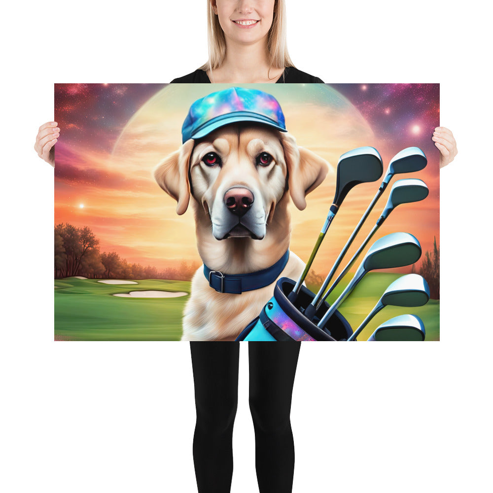 Poster-Labrador Retriever Golfer V13