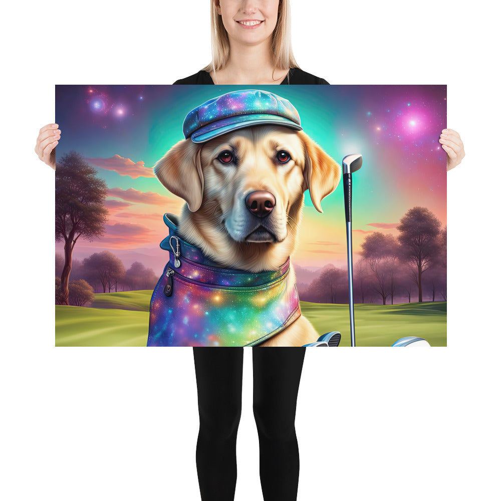 Poster-Labrador Retriever Golfer V21