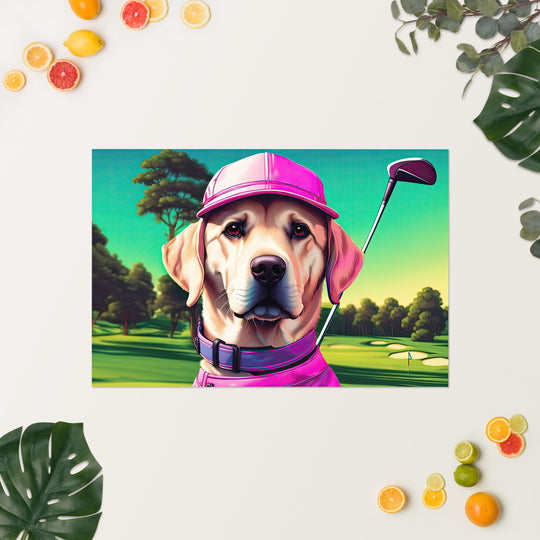 Poster-Labrador Retriever Golfer V16