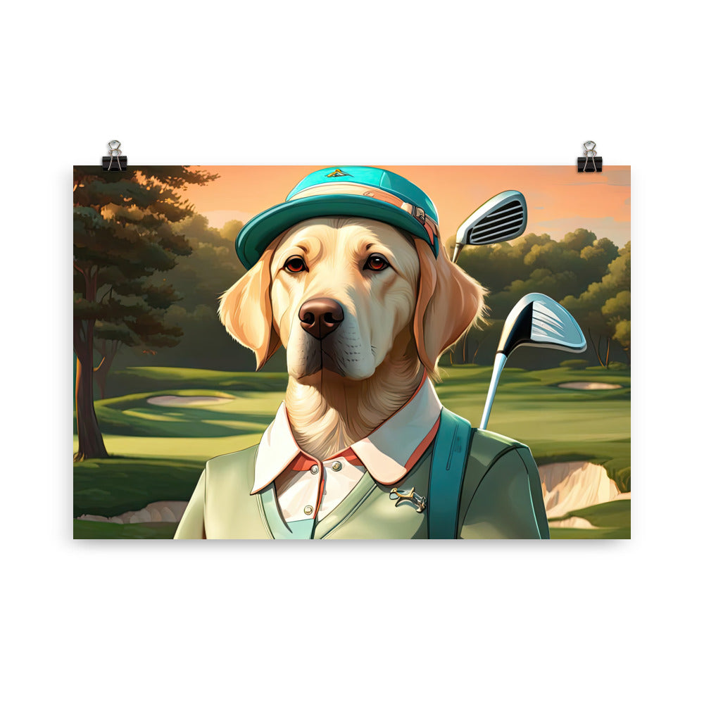 Poster-Labrador Retriever Golfer V14