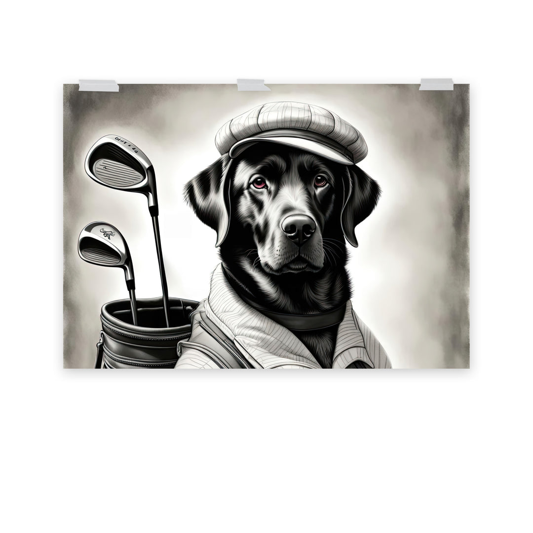 Poster-Labrador Retriever Golfer V11