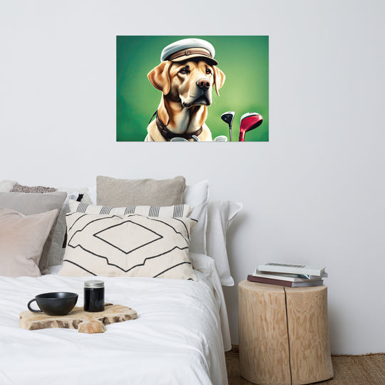 Poster-Labrador Retriever Golfer V3