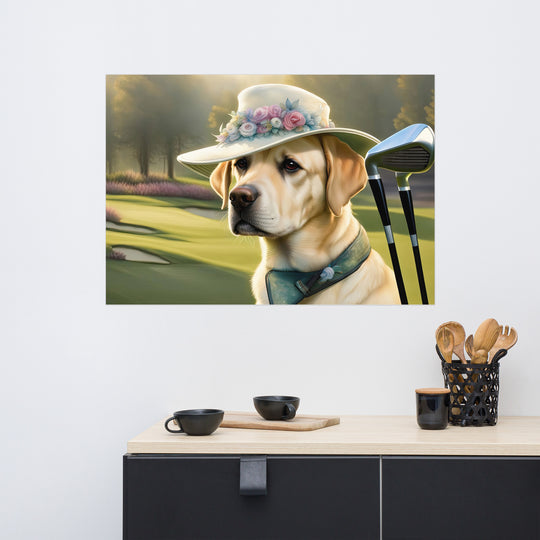 Poster-Labrador Retriever Golfer V5