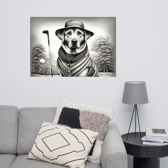 Poster-Labrador Retriever Golfer V7