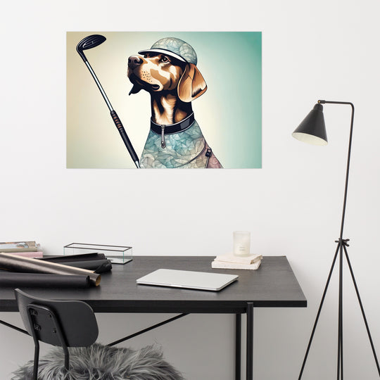 Poster-Labrador Retriever Golfer V8