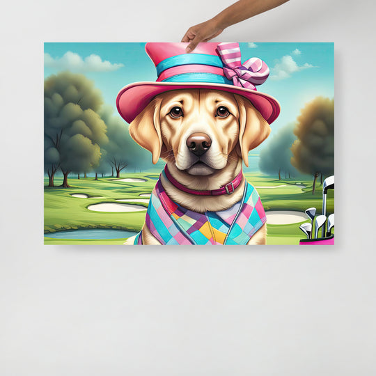 Poster-Labrador Retriever Golfer V9