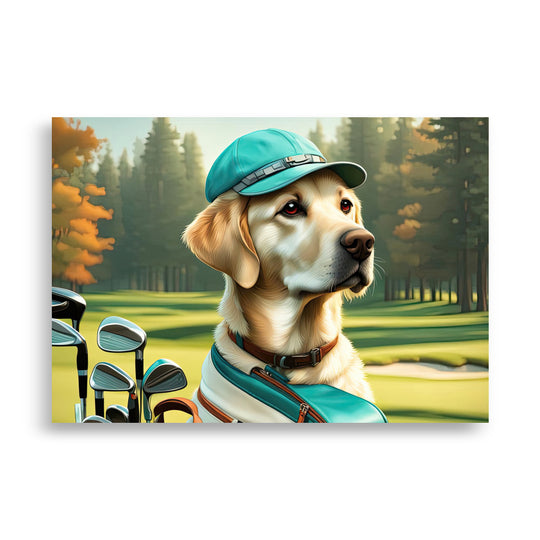 Poster-Labrador Retriever Golfer V10