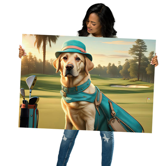 Poster-Labrador Retriever Golfer V12